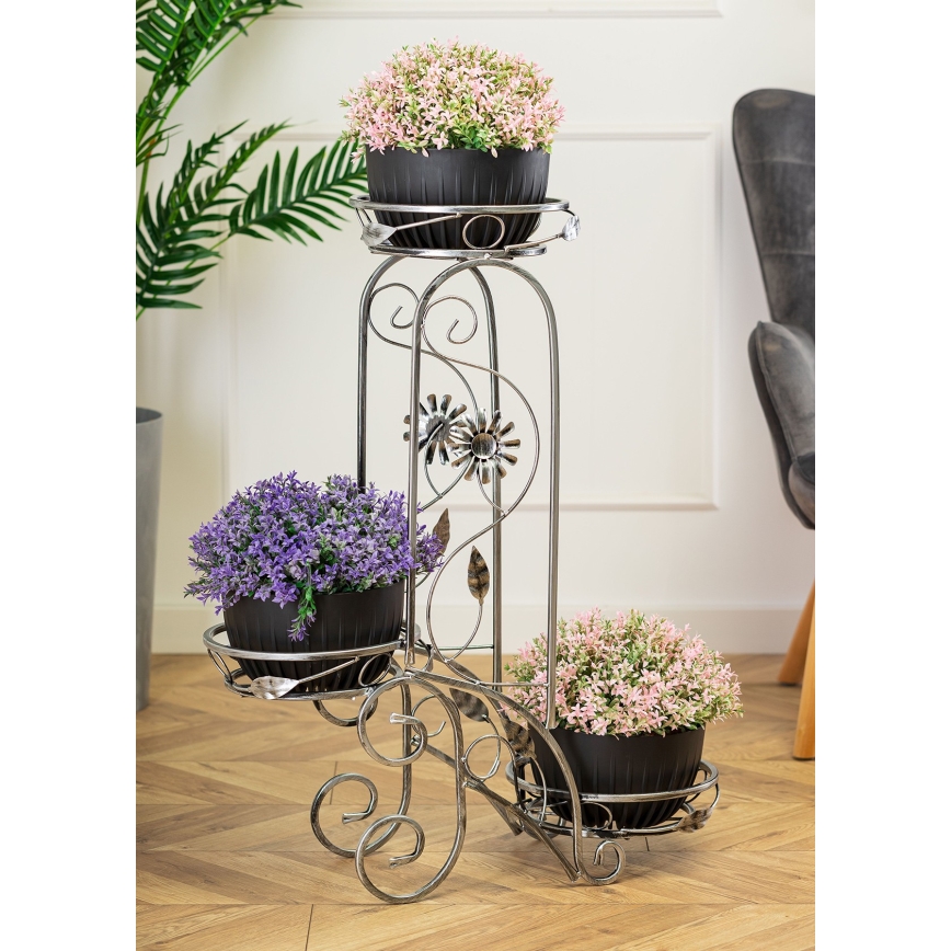 Soporte para flores 88x65 cm plata