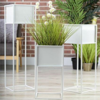 Soporte para flores 90x24 cm blanco