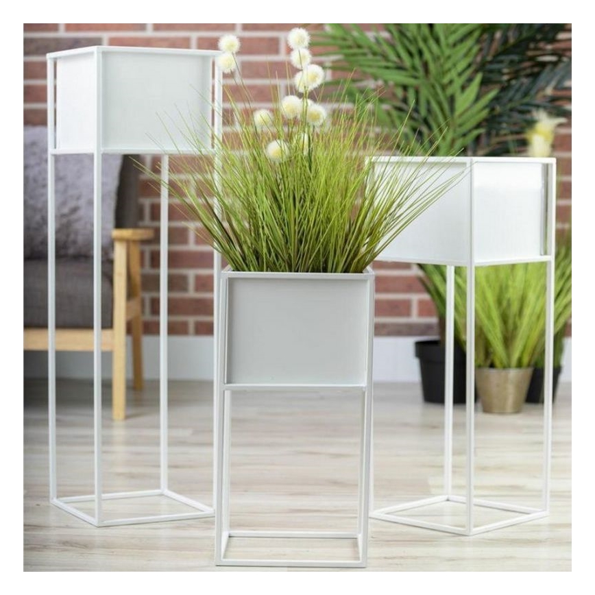 Soporte para flores 90x24 cm blanco
