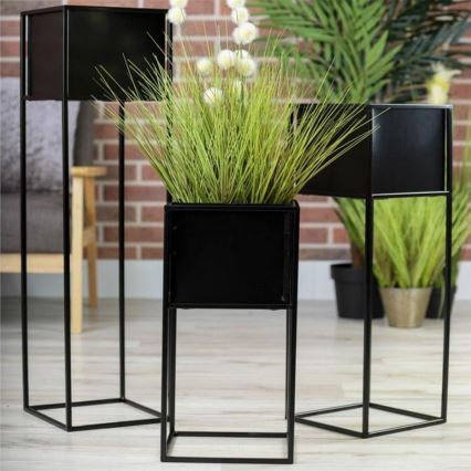 Soporte para flores 90x24 cm negro
