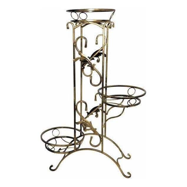 Soporte para flores 90x65 cm dorado