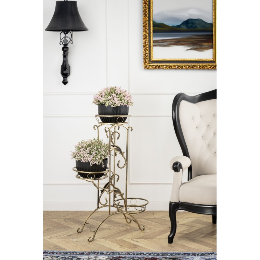 Soporte para flores 90x65 cm dorado