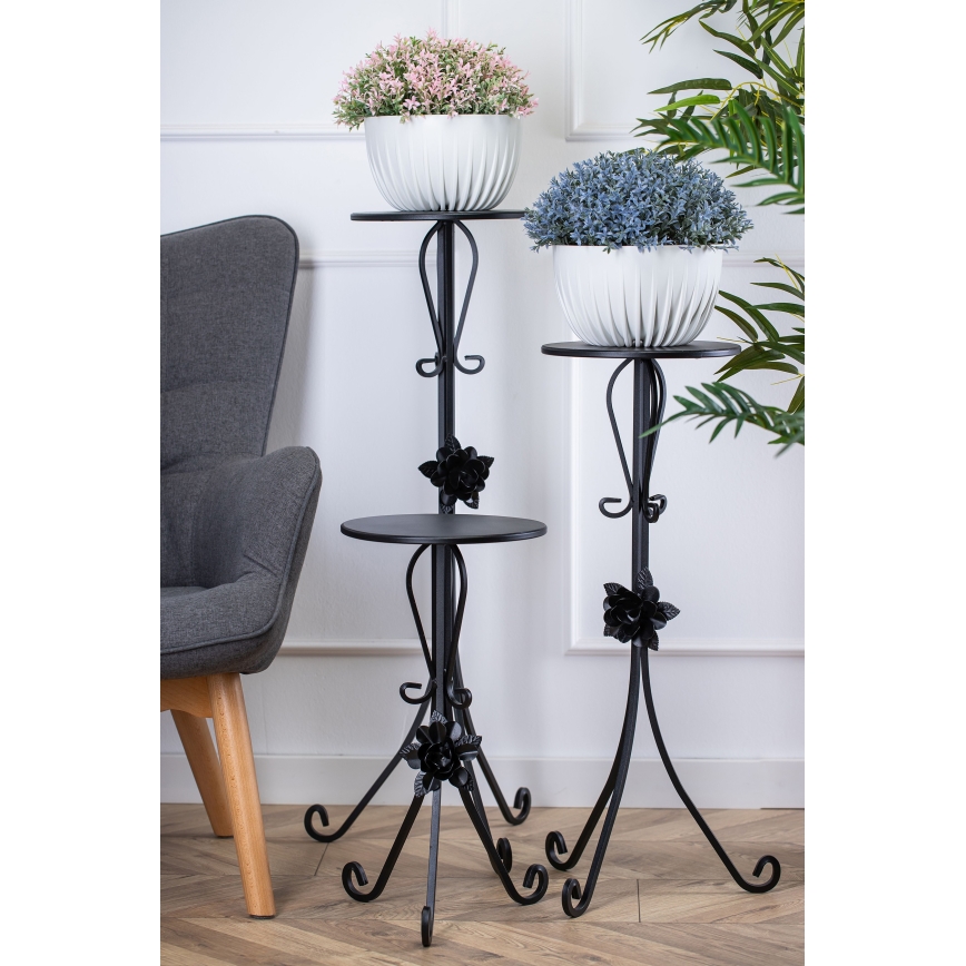 Soporte para flores 95x39 cm negro