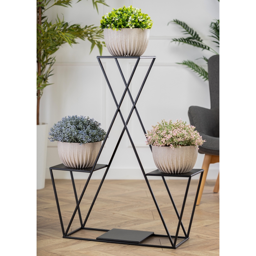 Soporte para flores 95x78 cm negro