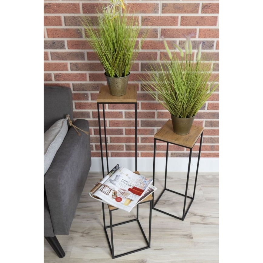 Soporte para flores BASICLOFT 40x24 negro/marrón
