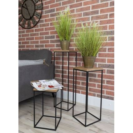 Soporte para flores BASICLOFT 40x24 negro/marrón