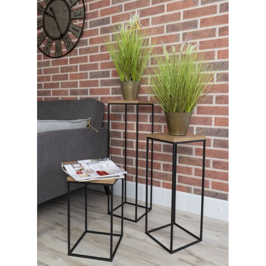 Soporte para flores BASICLOFT 40x24 negro/marrón