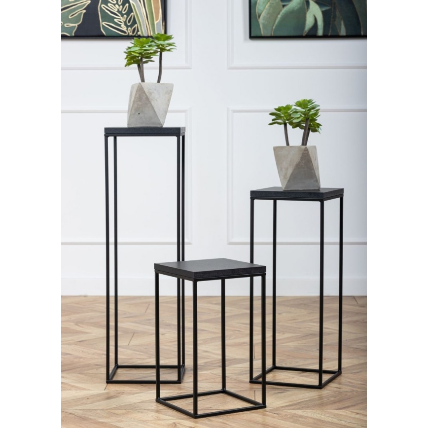Soporte para flores BASICLOFT 80x24 negro