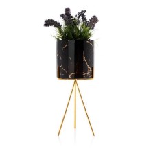 Soporte para flores EMMA 32,5x13 cm negro/dorado