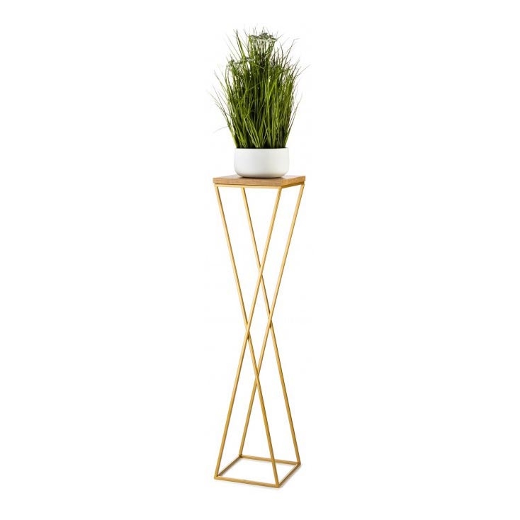 Soporte para flores LOFT 100x24 cm dorado/marrón