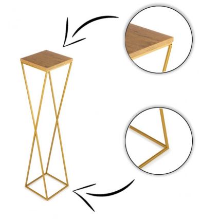 Soporte para flores LOFT 100x24 cm dorado/marrón