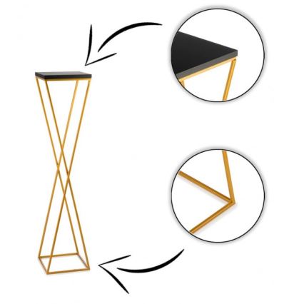 Soporte para flores LOFT 100x24 cm dorado/negro