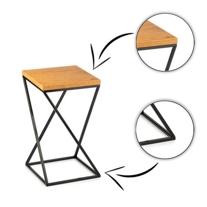 Soporte para flores LOFT 40x24 cm negro/marrón
