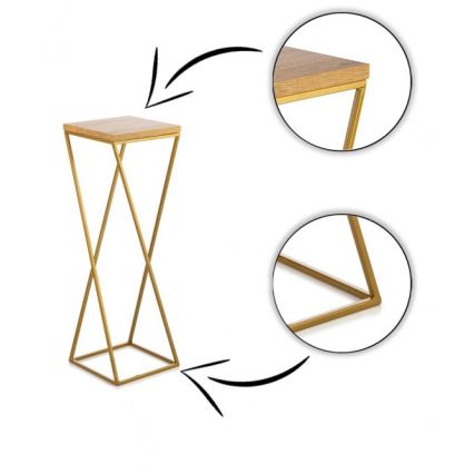 Soporte para flores LOFT 70x24 cm dorado/marrón