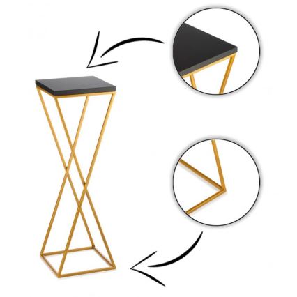 Soporte para flores LOFT 70x24 cm dorado/negro