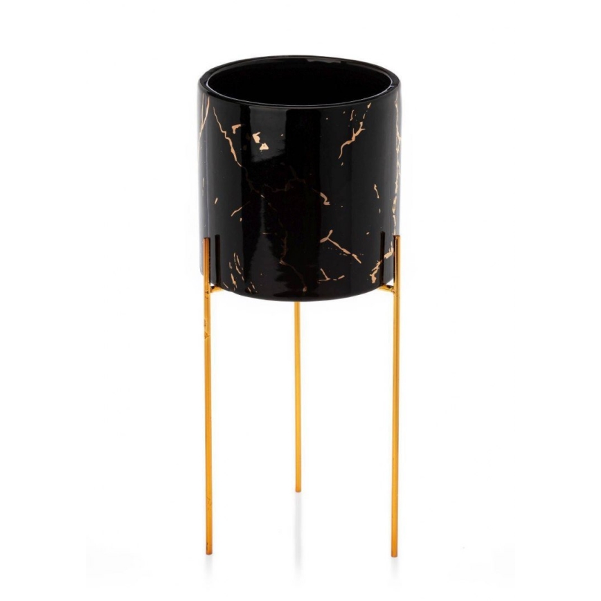 Soporte para flores NILA 32,5x13 cm negro/dorado