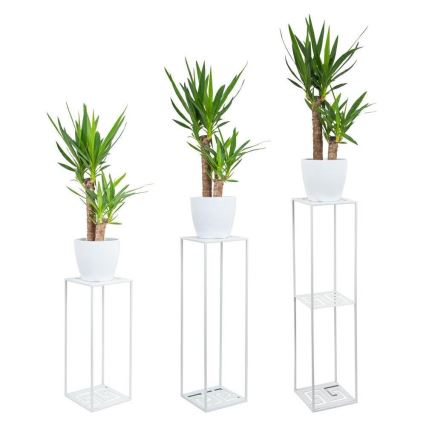 Soporte para plantas 100x24 cm blanco