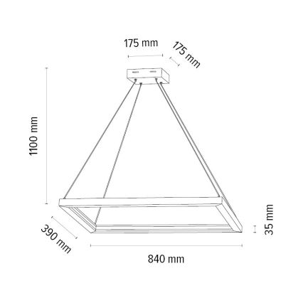 Lámpara de araña LED regulable LEGNO 2xLED/33W/230V roble – FSC Certificado