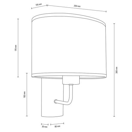 Aplique MERCEDES 1xE27/25W/230V blanco/roble – FSC Certificado