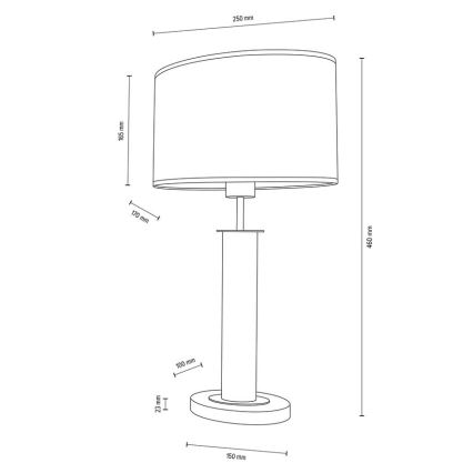 Lámpara de mesa MERCEDES 1xE27/40W/230V 46 cm color crema/roble – FSC Certificado