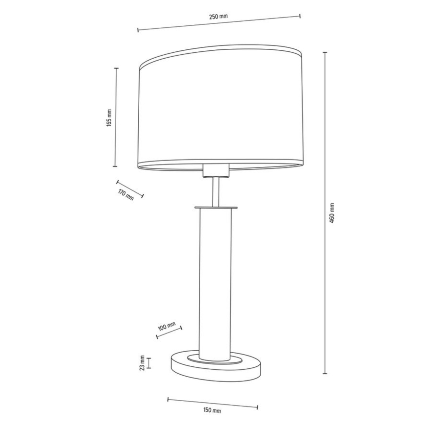 Lámpara de mesa MERCEDES 1xE27/40W/230V 46 cm color crema/roble – FSC Certificado