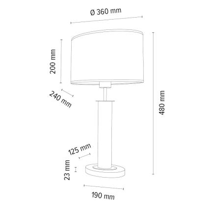 Lámpara de mesa MERCEDES 1xE27/40W/230V 46 cm marrón/roble – FSC Certificado