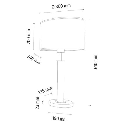 Lámpara de mesa MERCEDES 1xE27/40W/230V 60 cm marrón/roble – FSC Certificado