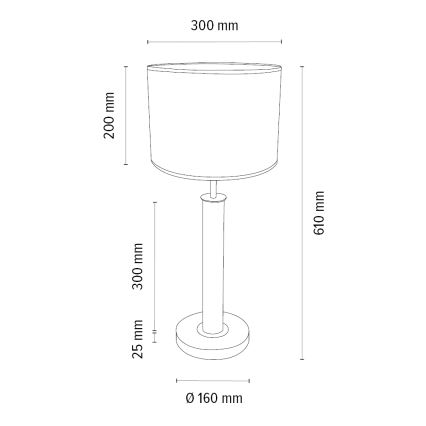 Lámpara de mesa BENITA 1xE27/60W/230V 61 cm blanco/roble – FSC Certificado