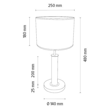 Lámpara de mesa BENITA 1xE27/60W/230V 48 cm marrón/roble – FSC Certificado