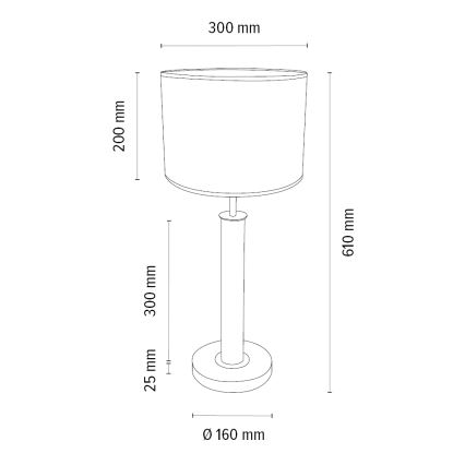 Lámpara de mesa BENITA 1xE27/60W/230V 61 cm marrón/roble – FSC Certificado