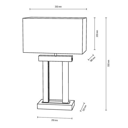 Lámpara de mesa LED regulable HAKON 1xE27/40W+2xLED/7,5W/230V 55 cm roble – FSC Certificado