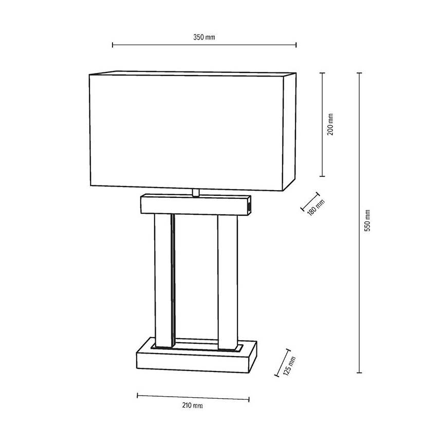 Lámpara de mesa LED regulable HAKON 1xE27/40W+2xLED/7,5W/230V 55 cm roble – FSC Certificado