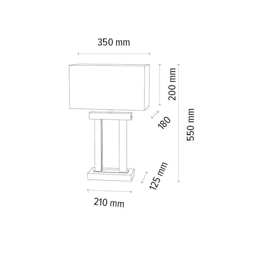 Lámpara de mesa LED regulable HAKON 1xE27/40W+ 2xLED/7,5W/230V 55 cm roble – FSC Certificado