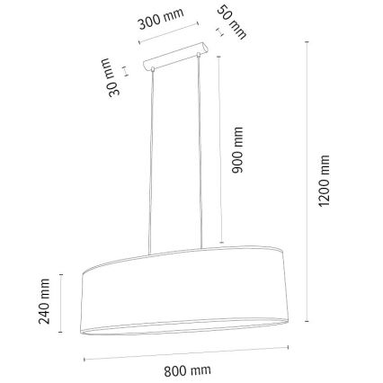 Lámpara colgante MERCEDES 2xE27/40W/230V marrón/roble