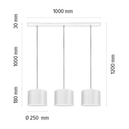 Lámpara colgante BENITA 3xE27/40W/230V marrón/roble