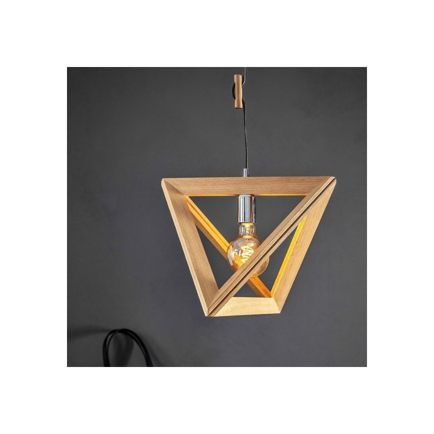 Lámpara colgante TRIGONON 1xE27/60W/230V roble mate - certificado FSC
