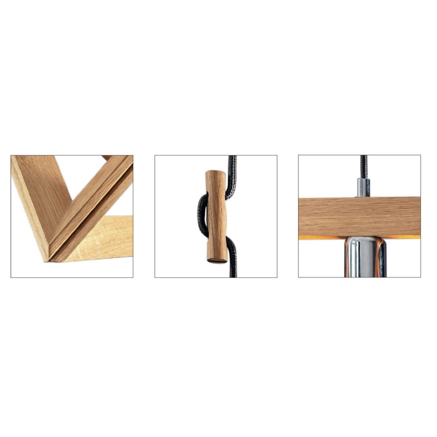 Lámpara colgante TRIGONON 1xE27/60W/230V roble mate - certificado FSC