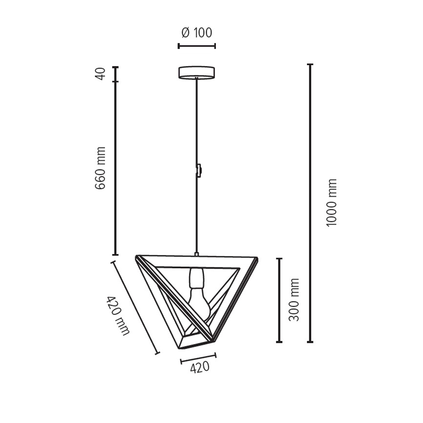 Lámpara colgante TRIGONON 1xE27/60W/230V roble mate - certificado FSC