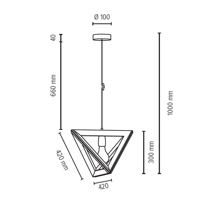Lámpara colgante TRIGONON 1xE27/60W/230V - Certificado FSC