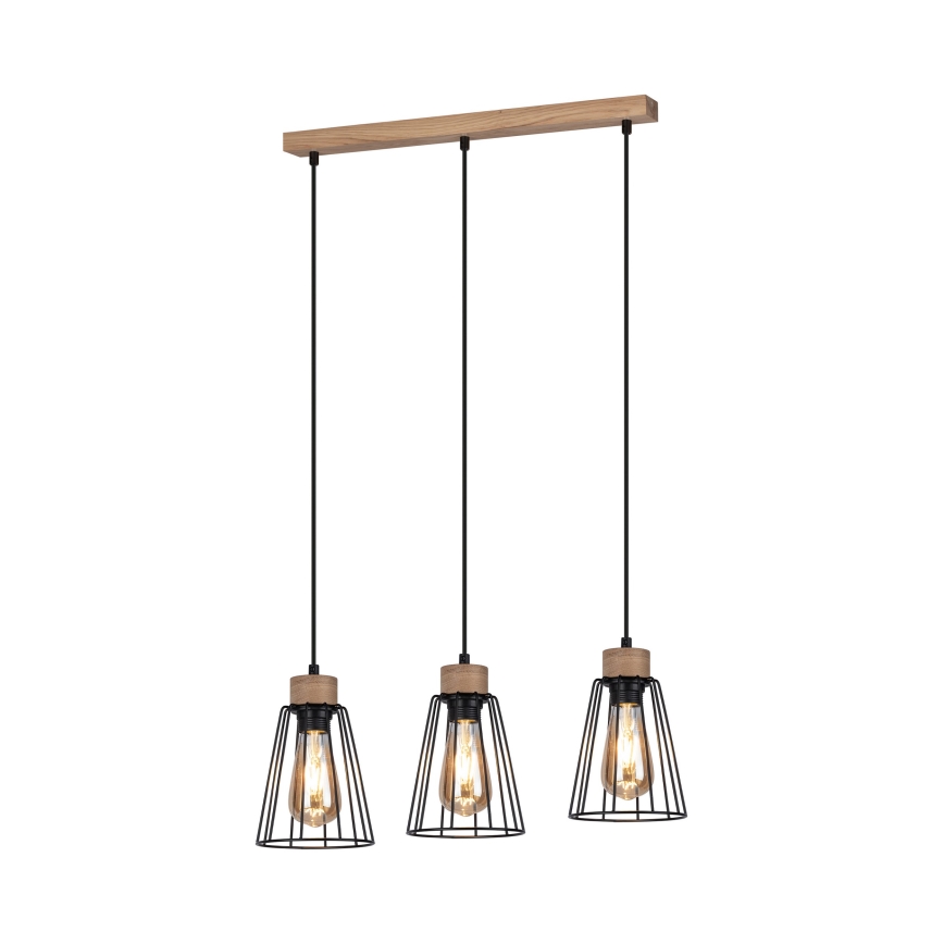 Spot-Light - Lámpara colgante ORAZIO 3xE27/60W/230V roble