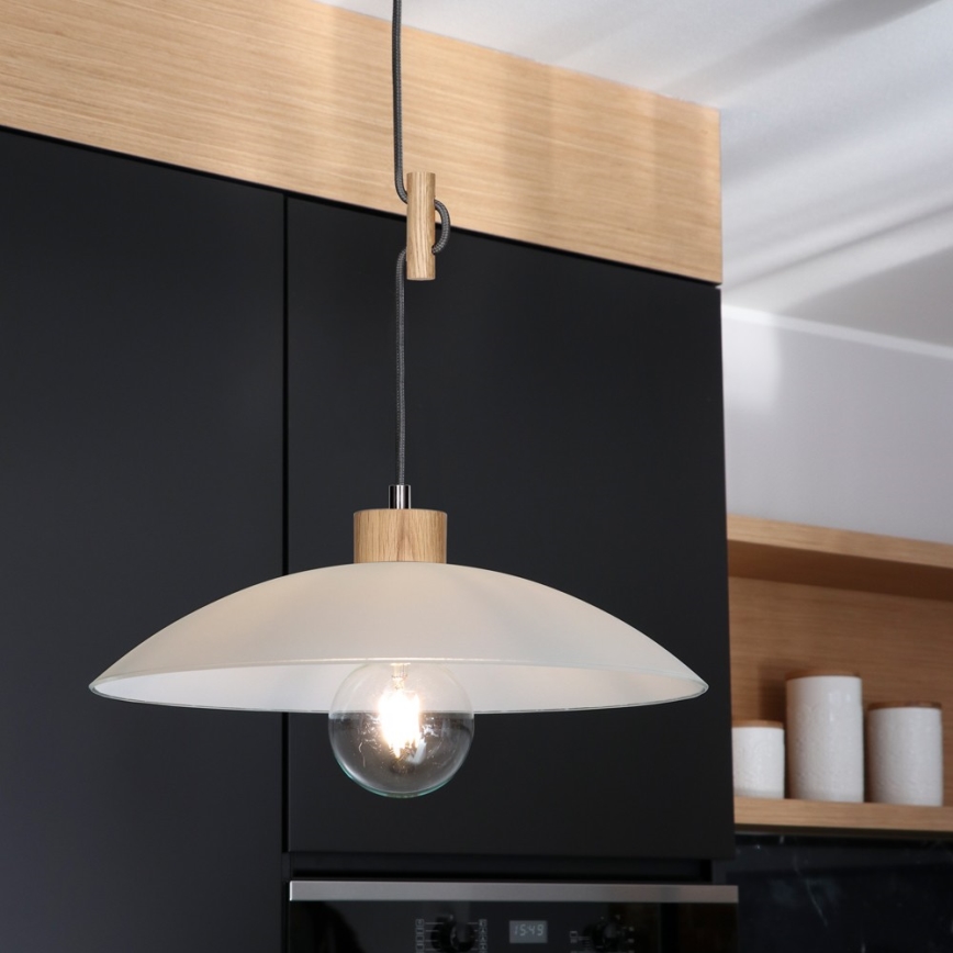 Lámpara colgante JONA 1xE27/60W/230V roble
