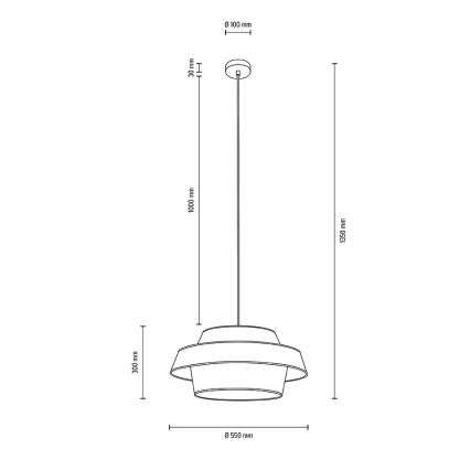 Lámpara de araña de cable PRETO GOLD 1xE27/60W/230V - Certificado FSC