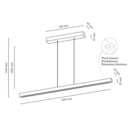 Lámpara de araña LED regulable SMAL LED/18W/230V - certificado FSC