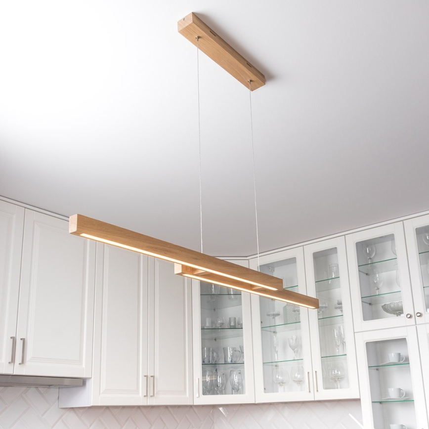 Lámpara de araña LED regulable en cadena SMAL 2xLED/22,5W/230V roble - Certificación FSC