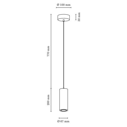 Lámpara LED colgante PIPE 1xGU10/5W/230V roble mate