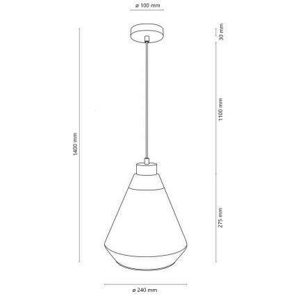 Lámpara de araña en cable 1xE27/60W/230V - Certificado FSC