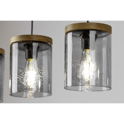 Lámpara colgante MONSUN 1xE27/60W/230V pino