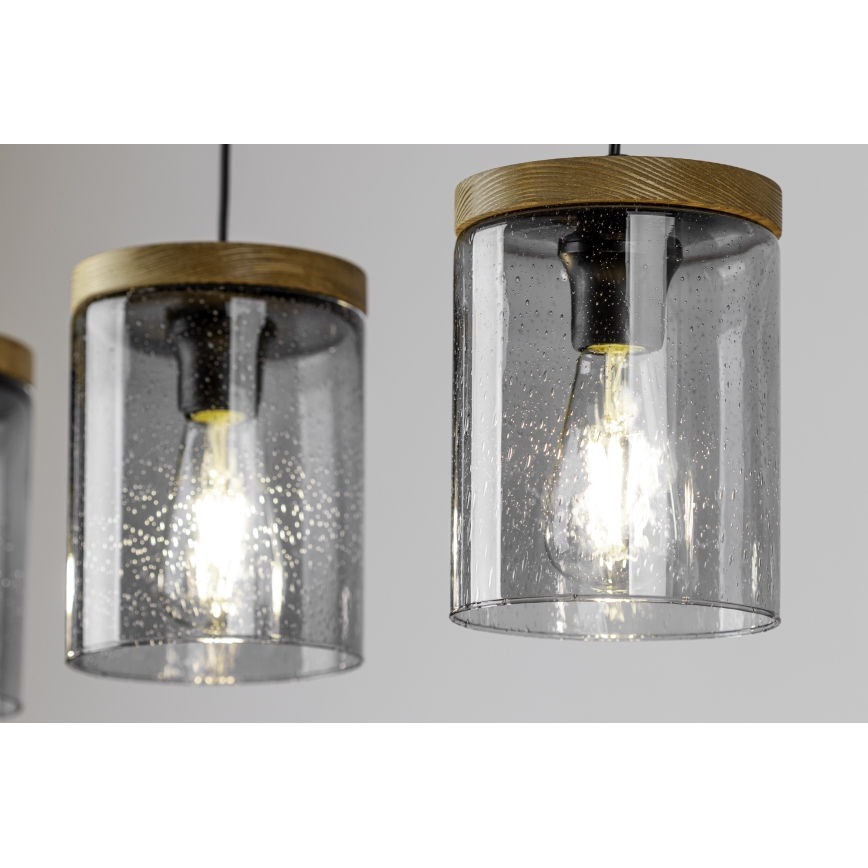 Lámpara colgante MONSUN 1xE27/60W/230V pino