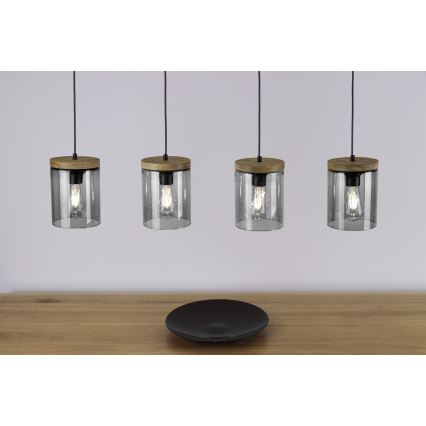 Lámpara colgante MONSUN 1xE27/60W/230V pino