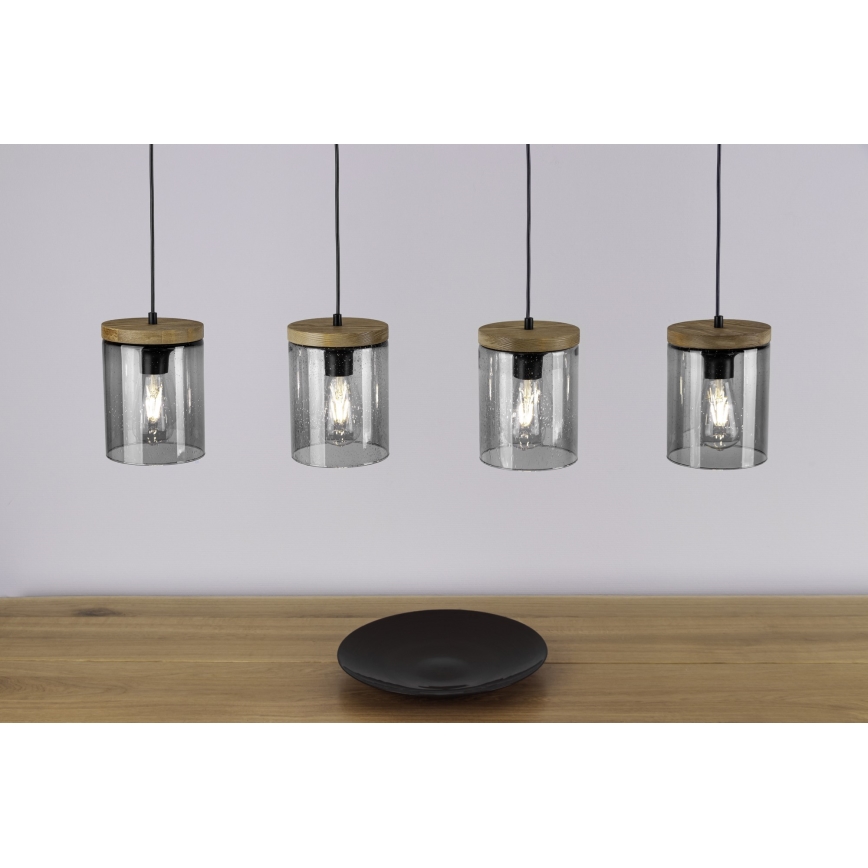 Lámpara colgante MONSUN 1xE27/60W/230V pino